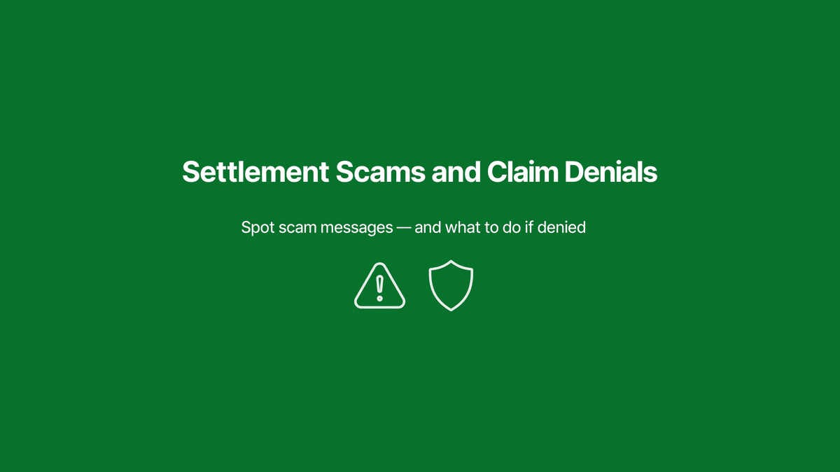 Settlement Scams and Claim Denials: What to Do